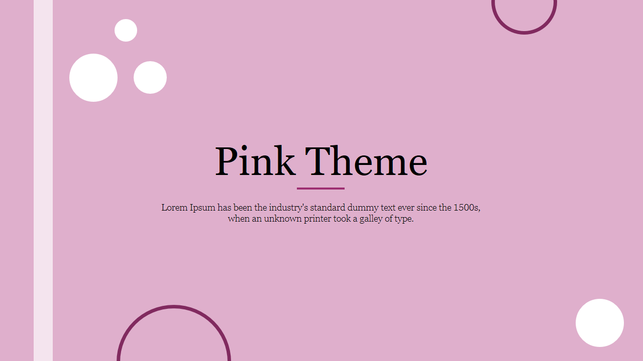 Editable Pink Theme PowerPoint PPT Presentation Template